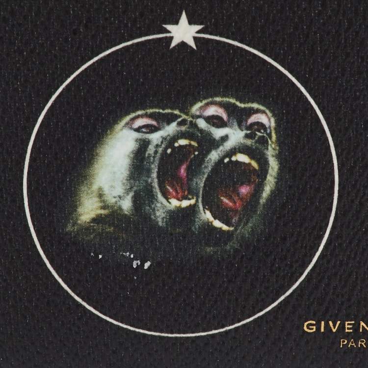 Pre Owned Givenchy Black Leather Monkey Brothers Card Case