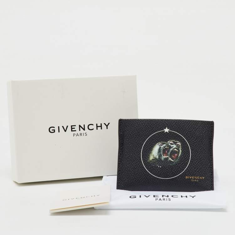 Pre Owned Givenchy Black Leather Monkey Brothers Card Case