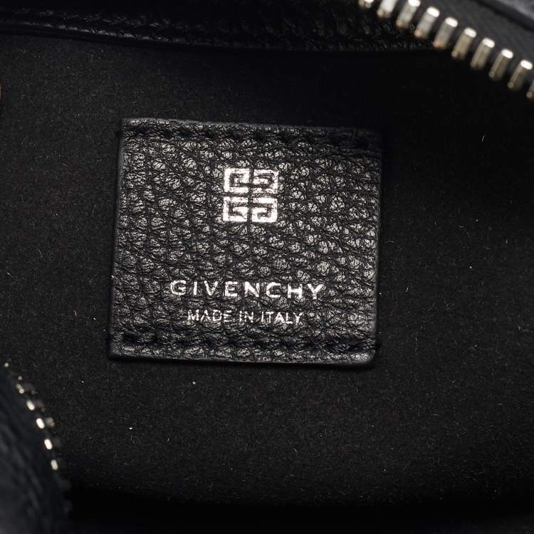 Pre Owned Givenchy Black Leather Mini Pandora Chain Crossbody Bag