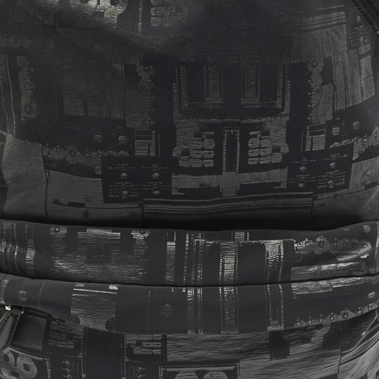 Pre Owned Givenchy Black Printed Padded Nylon Backpack