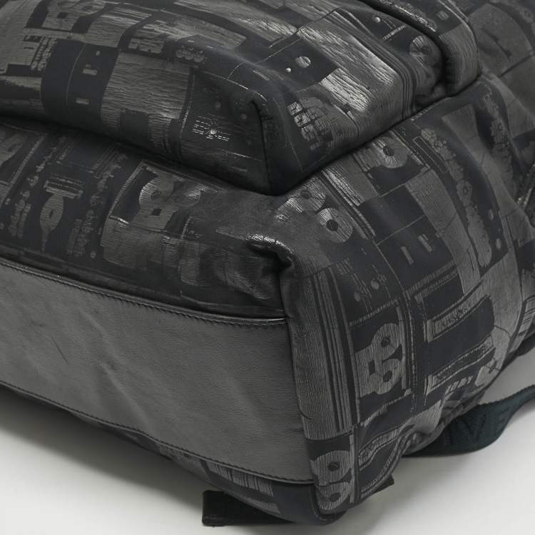 Pre Owned Givenchy Black Printed Padded Nylon Backpack