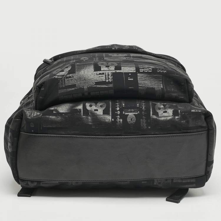 Pre Owned Givenchy Black Printed Padded Nylon Backpack