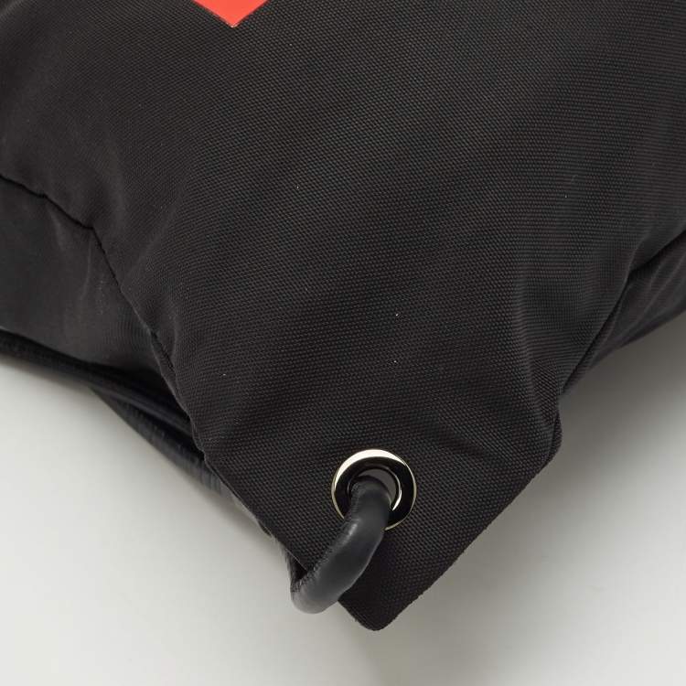 Pre Owned Givenchy Black Nylon Stars Stripes Drawstring Backpack