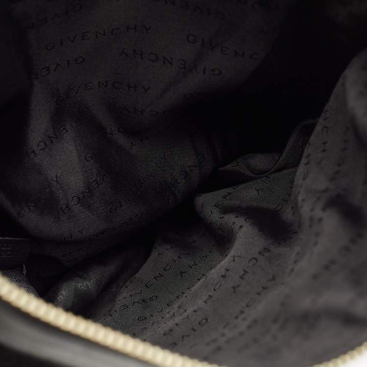 مملوكة مسبقًا Givenchy Black Monogram Fabric and Leather Flat Messenger Bag