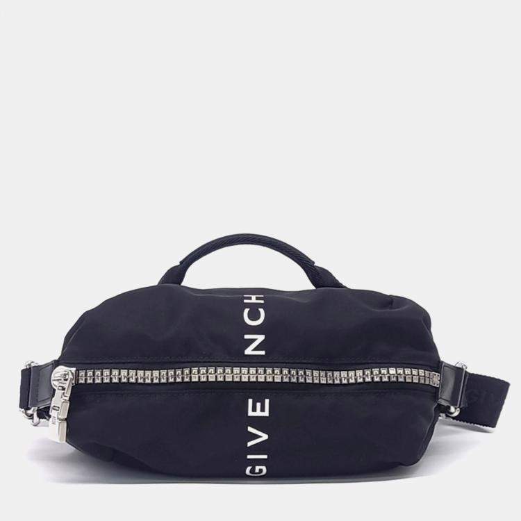 Pre Owned Givenchy Black Nylon Givenchy G Zip Trek Belt Bag