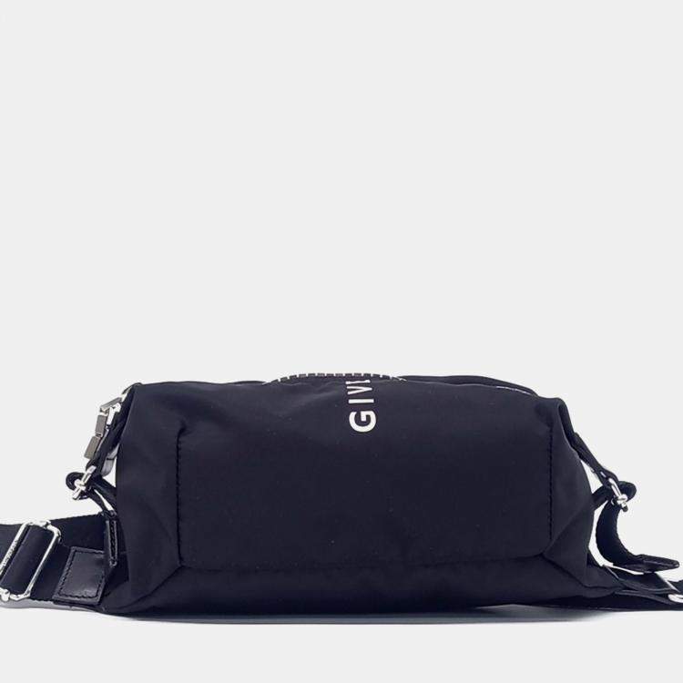 Pre Owned Givenchy Black Nylon Givenchy G Zip Trek Belt Bag