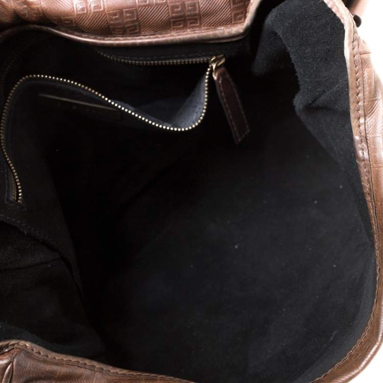 Pre Owned Givenchy Brown Signature Leather Messenger Bag