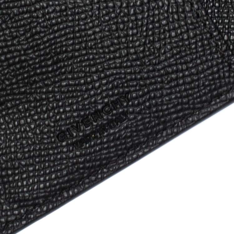 Pre Owned Givenchy Black Leather Bifold Flap Long Wallet