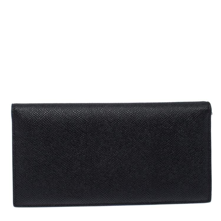 Givenchy Black Leather Bifold Flap Long 