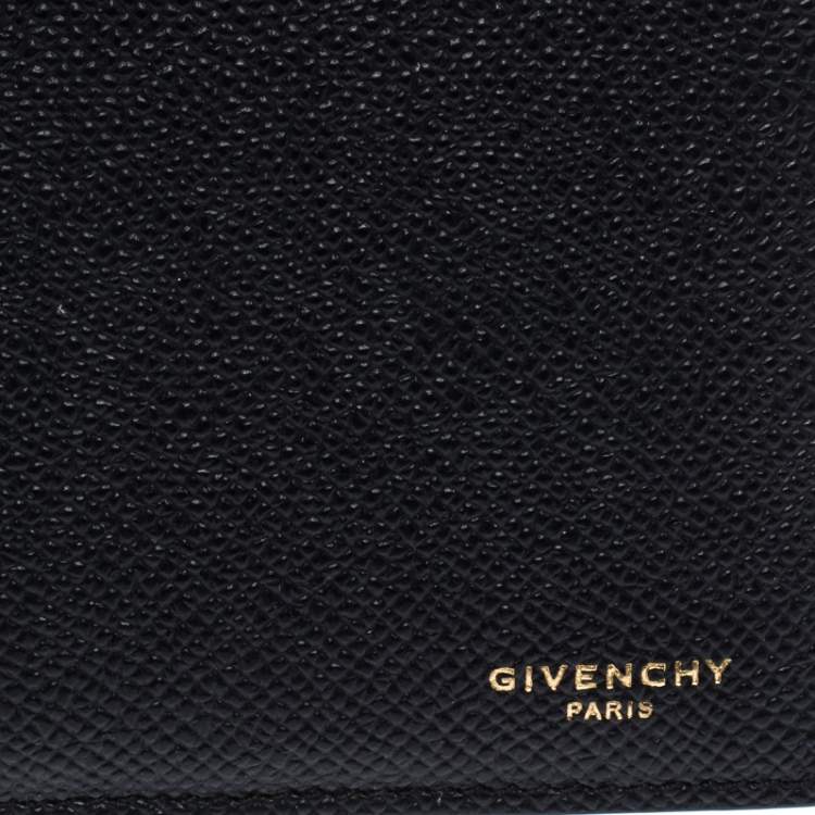 Pre Owned Givenchy Black Leather Bifold Flap Long Wallet