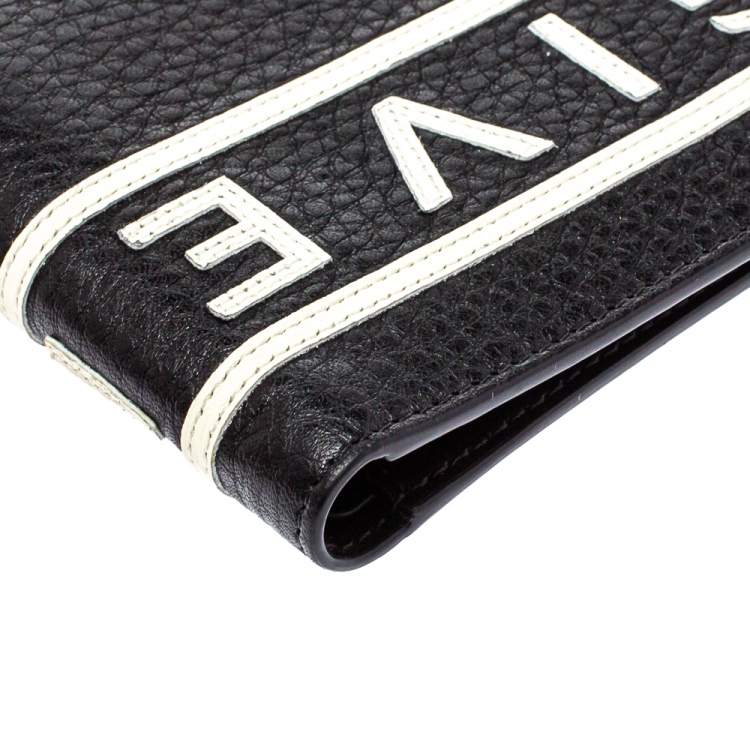 Pre Owned Givenchy Black Leather Logo Bifold Wallet