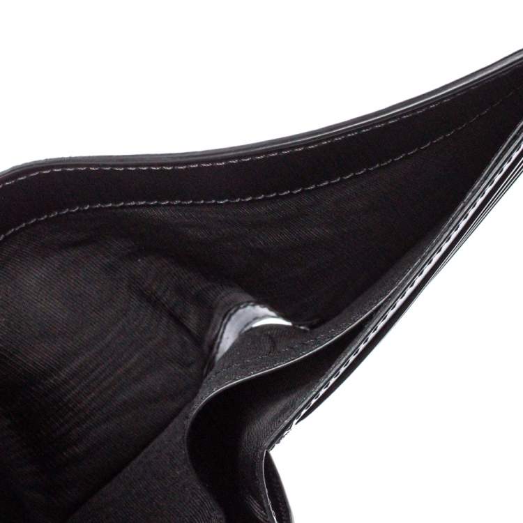 Pre Owned Givenchy Black Leather Logo Bifold Wallet