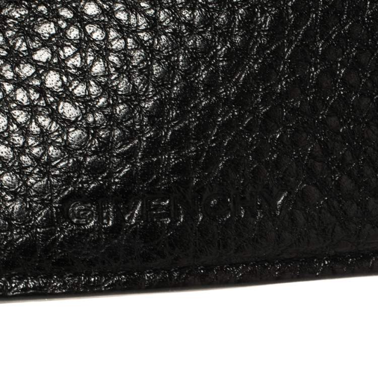 Pre Owned Givenchy Black Leather Dart Print Bomber Bifold Wallet