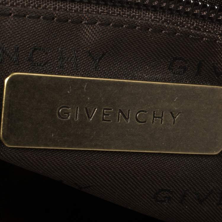 Pre Owned Givenchy Tan Signature Fabric and Leather Trim Messenger Bag