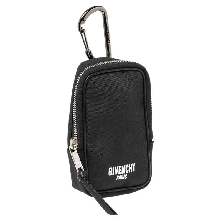 Pre Owned Givenchy Black Canvas Clip On Pouch