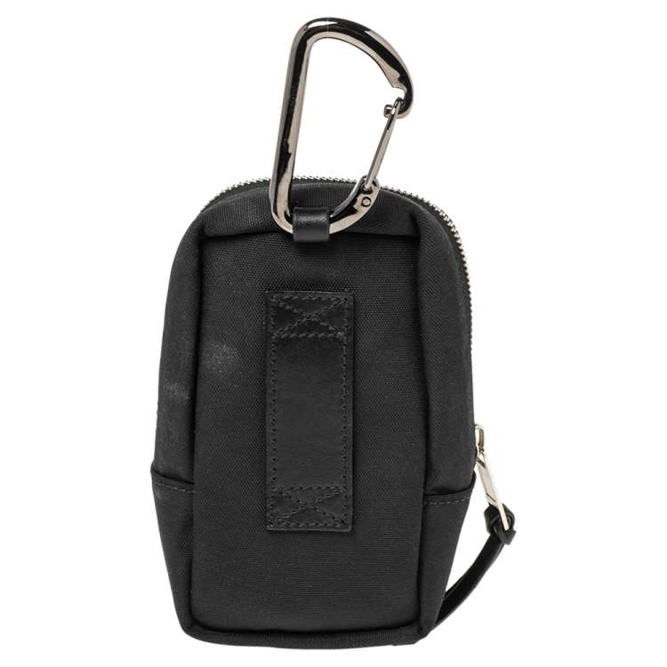 Pre Owned Givenchy Black Canvas Clip On Pouch