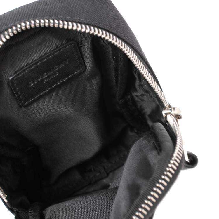 Pre Owned Givenchy Black Canvas Clip On Pouch