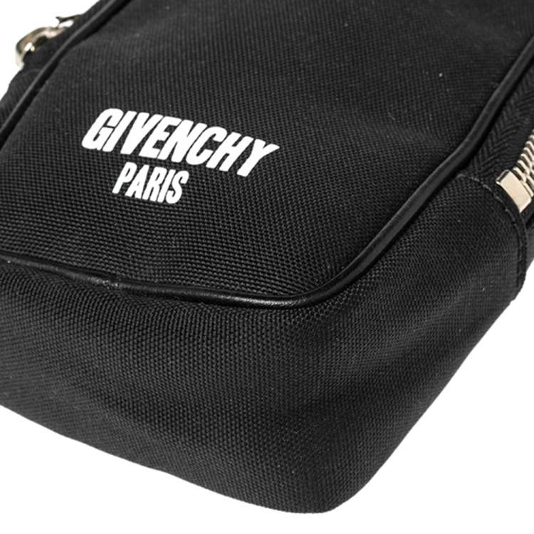 Pre Owned Givenchy Black Canvas Clip On Pouch