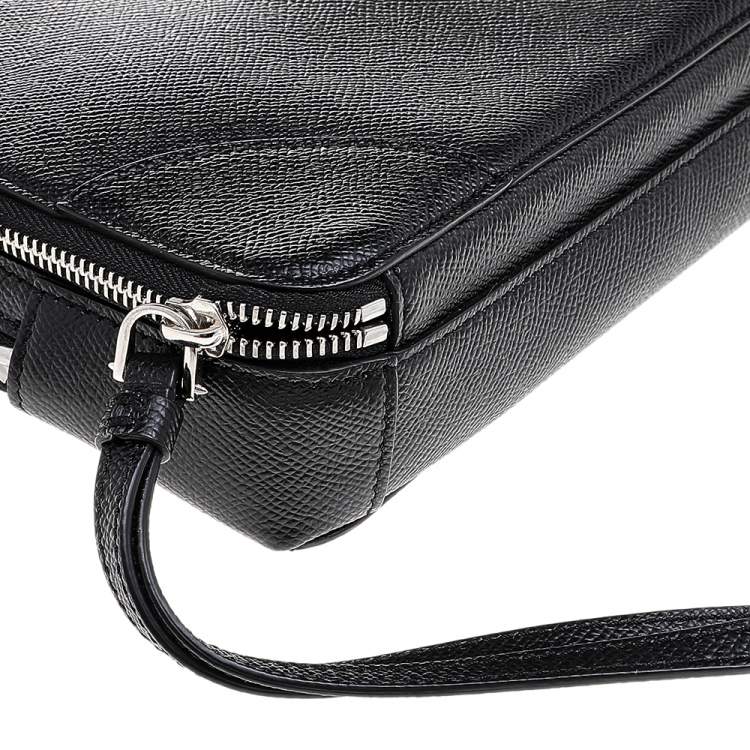 Pre Owned Givenchy Black Leather Double Zip Pouch