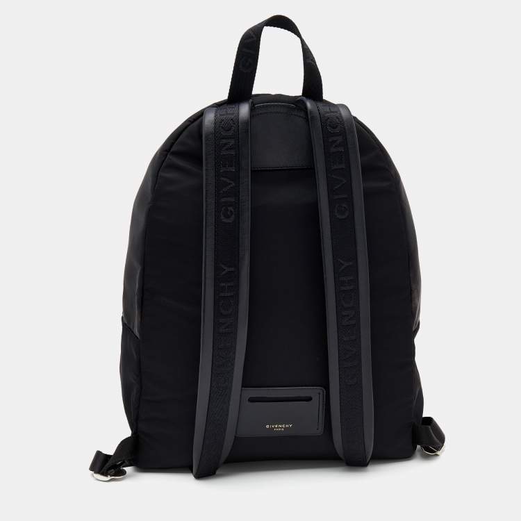Pre Owned Givenchy Black Rottweiler Nylon and Leather Backpack