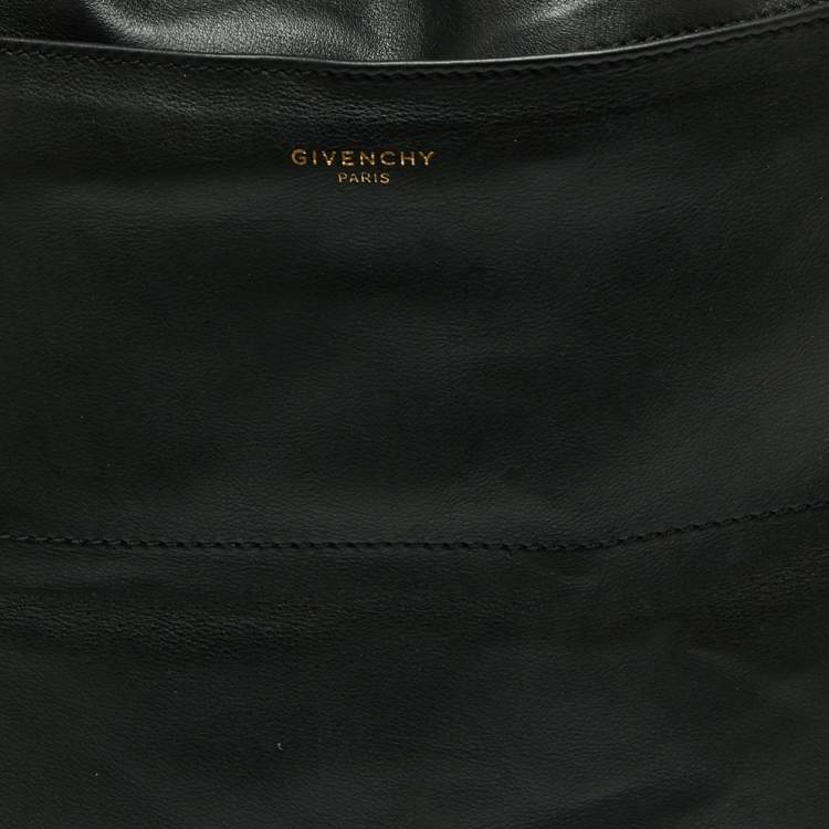 Pre Owned Givenchy Black Leather Drawstring Backpack
