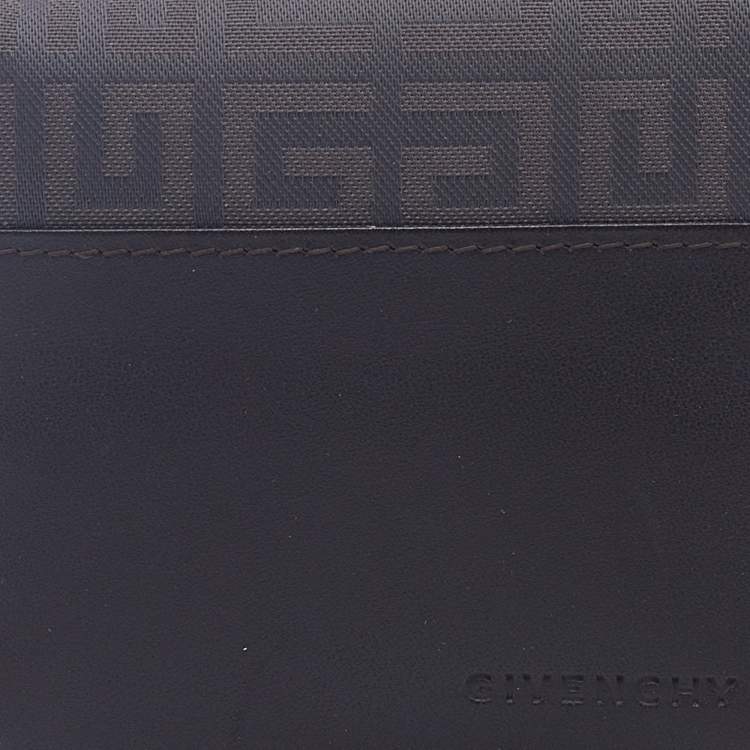 مملوكة مسبقًا Givenchy Brown/Grey Leather And Monogram Fabric Coin Purse
