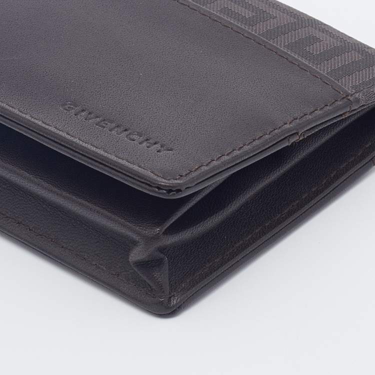 مملوكة مسبقًا Givenchy Brown/Grey Leather And Monogram Fabric Coin Purse