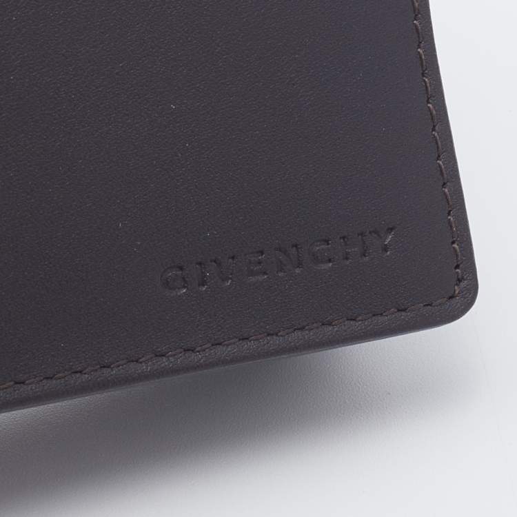 مملوكة مسبقًا Givenchy Brown/Grey Leather And Monogram Fabric Coin Purse
