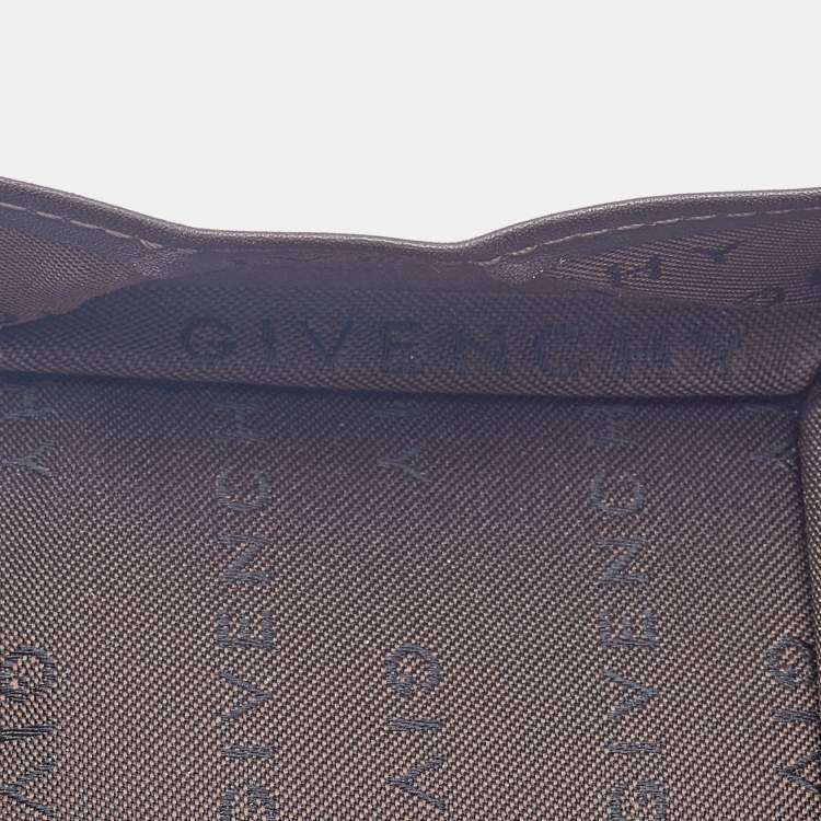 مملوكة مسبقًا Givenchy Brown/Grey Leather And Monogram Fabric Coin Purse