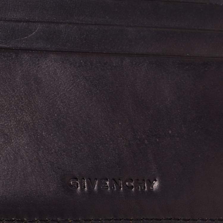 Pre Owned Givenchy Dark Brown Leather Bifold Wallet