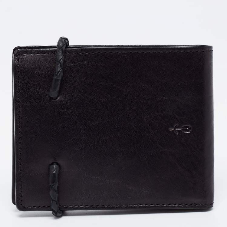 Pre Owned Givenchy Dark Brown Leather Bifold Wallet
