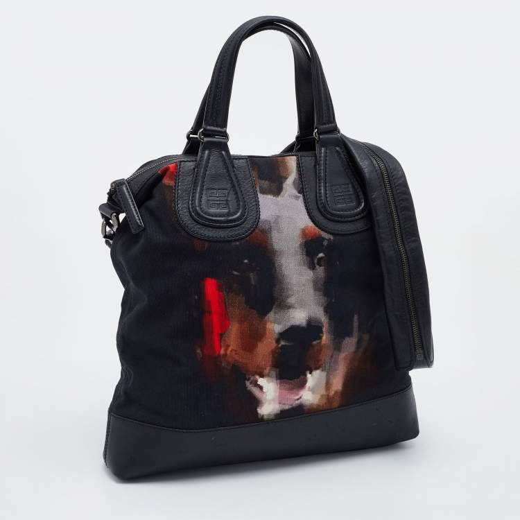 مملوكة مسبقًا Givenchy Black Canvas and Leather Doberman Tote