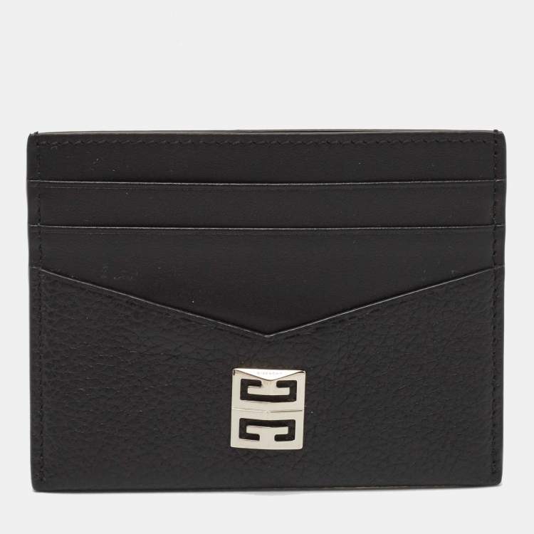 Pre Owned Givenchy Black Leather 4G Card Holder