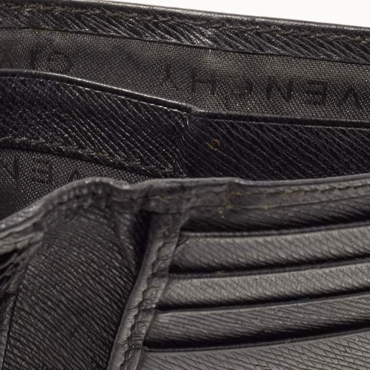 Pre Owned Givenchy Black Leather Bifold Flap Wallet