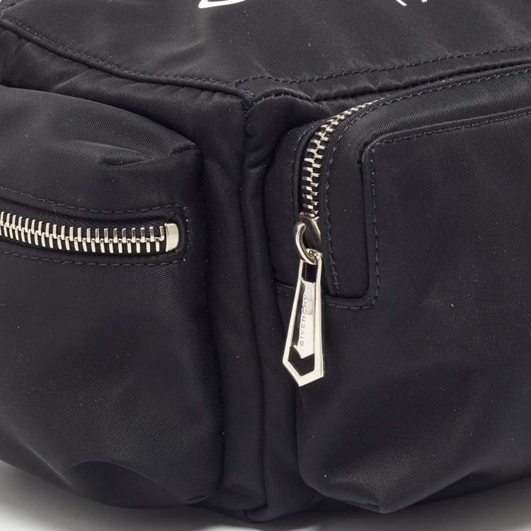 Pre Owned Givenchy Black Nylon Pandora Pocket Messenger Bag