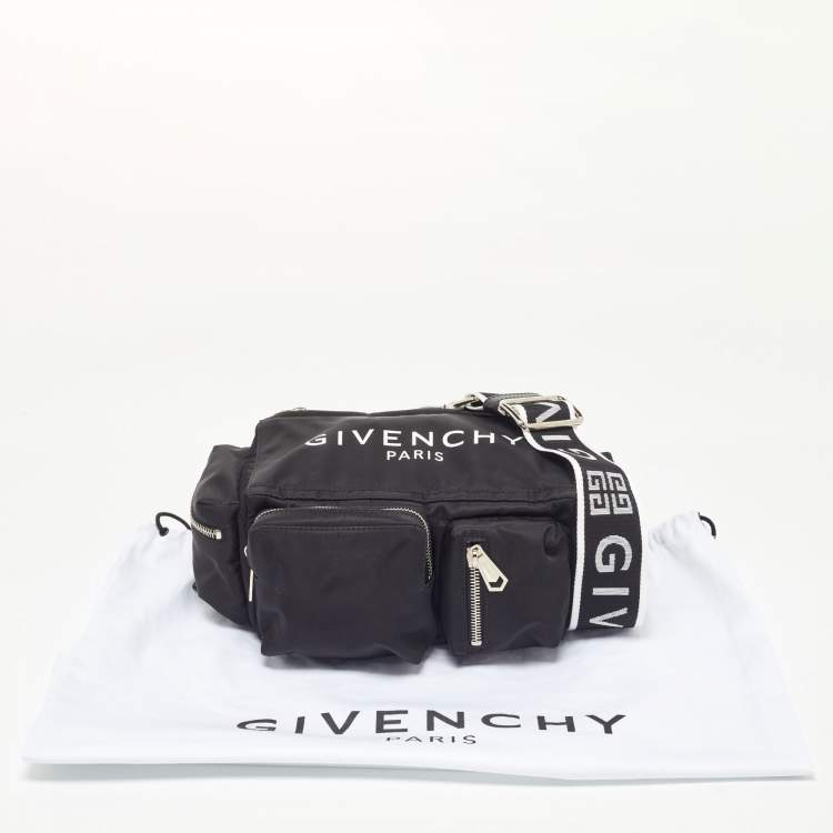 Pre Owned Givenchy Black Nylon Pandora Pocket Messenger Bag