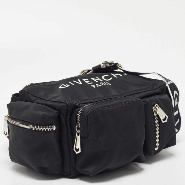 Pre Owned Givenchy Black Nylon Pandora Pocket Messenger Bag