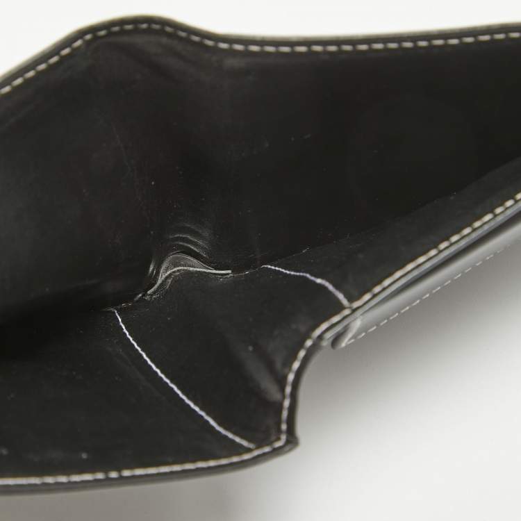 Pre Owned Givenchy Black/Grey Monogram Canvas and Leather Bifold Compact Wallet