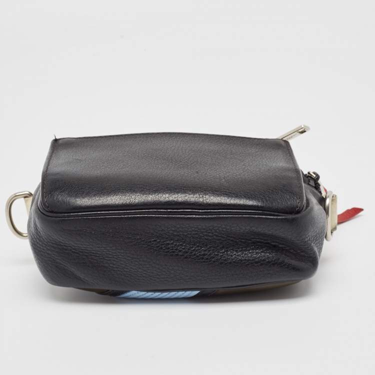 Pre Owned Givenchy Multicolor Leather Zip Messenger Bag