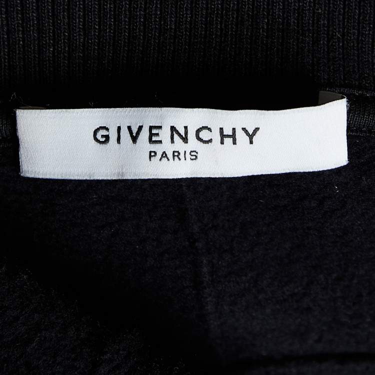 Pre Owned Givenchy Black Printed Cotton Sweatshirt S