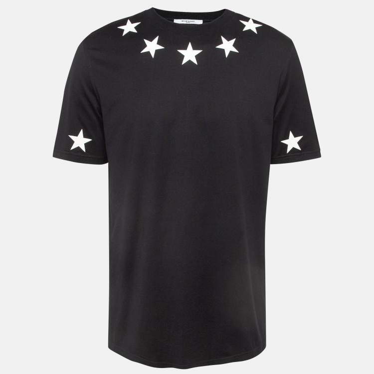 Pre Owned Givenchy Black Star Print Cotton T-Shirt M