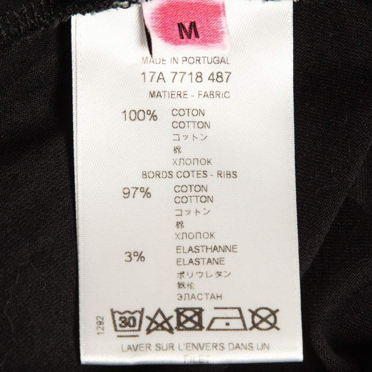Pre Owned Givenchy Black Star Print Cotton T-Shirt M