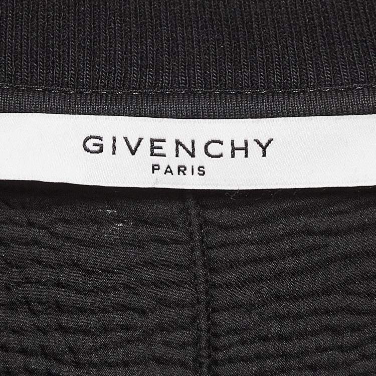 Pre Owned Givenchy Black Logo Print Cotton Distressed Sweatshirt S
