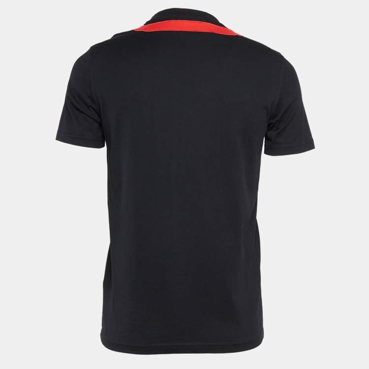 Pre Owned Givenchy Black Cuban Tape Star Collar Cotton T-Shirt S