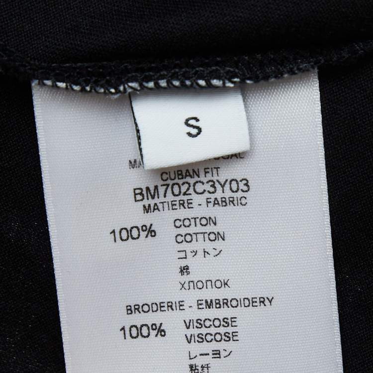 Pre Owned Givenchy Black Cuban Tape Star Collar Cotton T-Shirt S