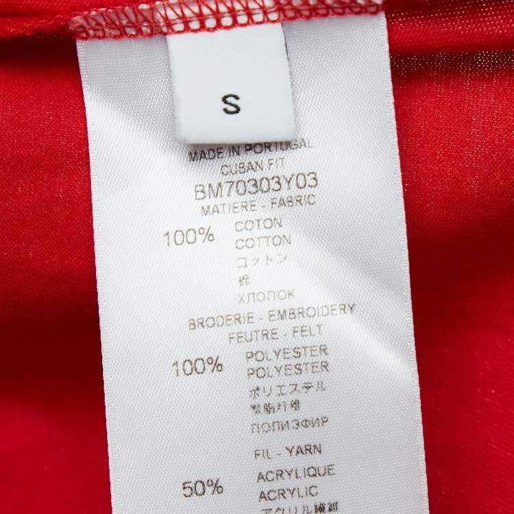Pre Owned Givenchy Red Cotton Knit Star Patchwork T-Shirt S