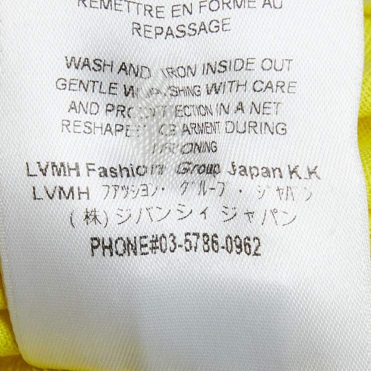 Pre Owned Givenchy Yellow Signature Logo Jersey Crew Neck T-Shirt M