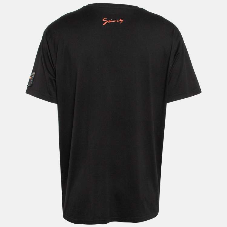 Givenchy ブラック Tシャツ XL GIVENCHY Black Perforated Logo Oversized Unisex T-Shirt