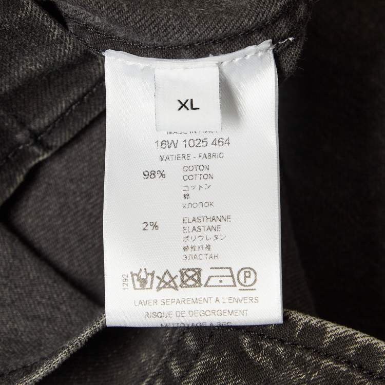 Pre Owned Givenchy Black Washed & Studded Denim Shirt XL