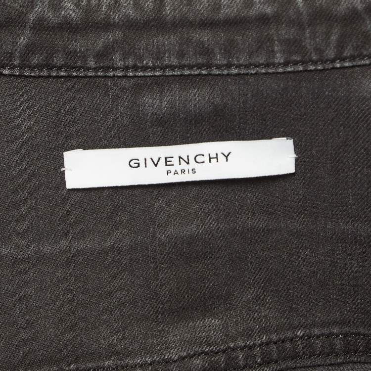 Pre Owned Givenchy Black Washed & Studded Denim Shirt XL